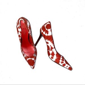 Lauren by Ralph Lauren orange/white tie die pumps